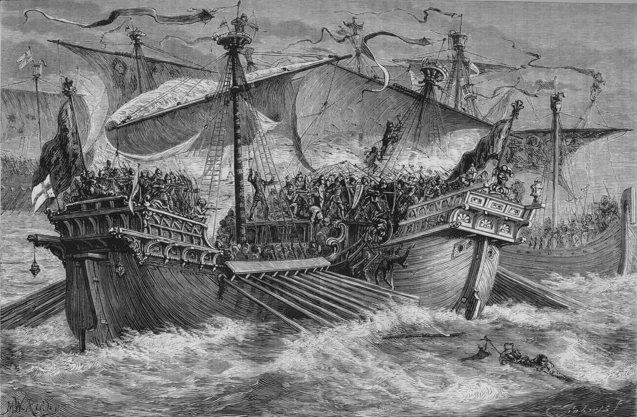 Slaget vid Dover, 24 augusti 1217, c1880 av Unbekannt