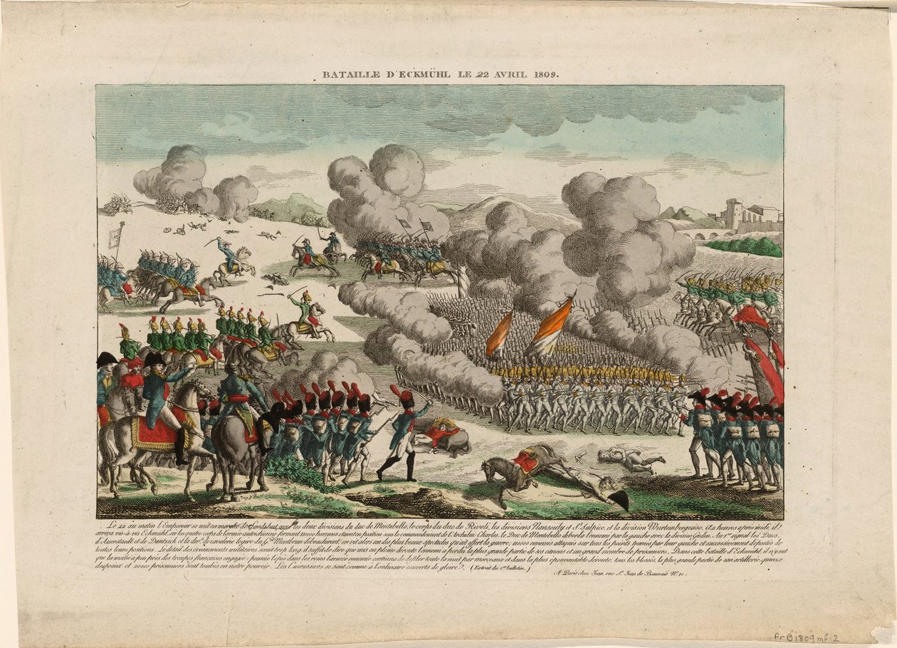 Slaget vid Eggmühl den 22 april 1809, ca 1809 av Unbekannt