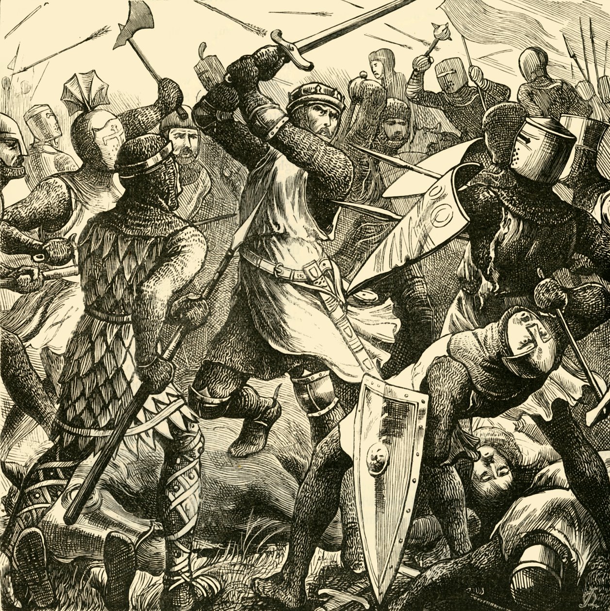 Slaget vid Evesham: De Montforts Last Stand, 1265, 1890. av Unbekannt
