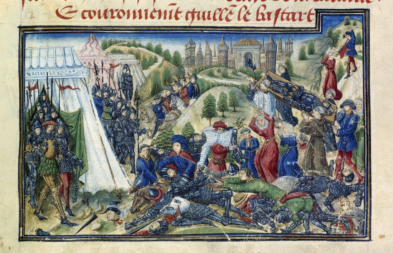 Slaget vid Hastings från Grande Chronique de Normandie av Yates Thompson av Unbekannt