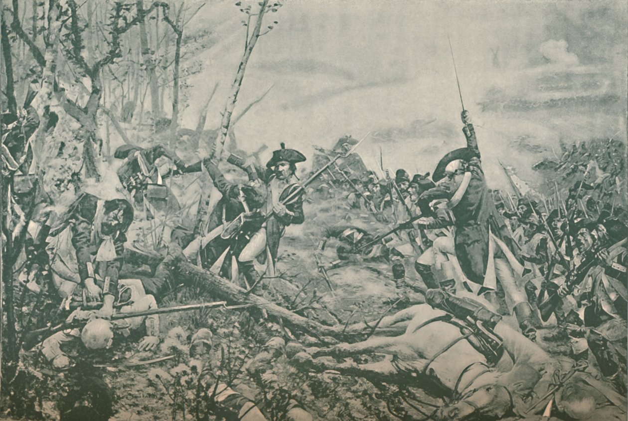 Slaget vid Jemmapes, nära Mons, Belgien, 6 november 1792, 1896 av Unbekannt
