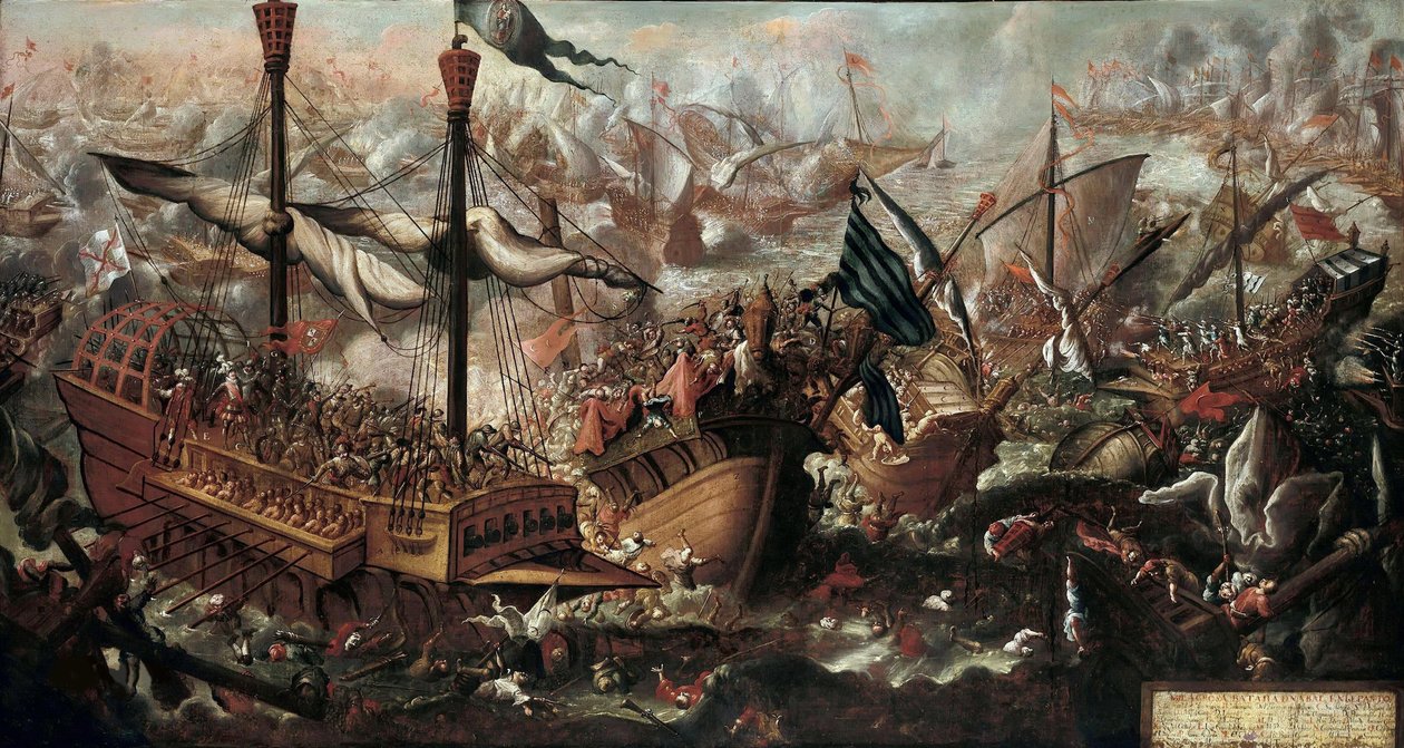 Slaget vid Lepanto, 1600-talet av Unbekannt