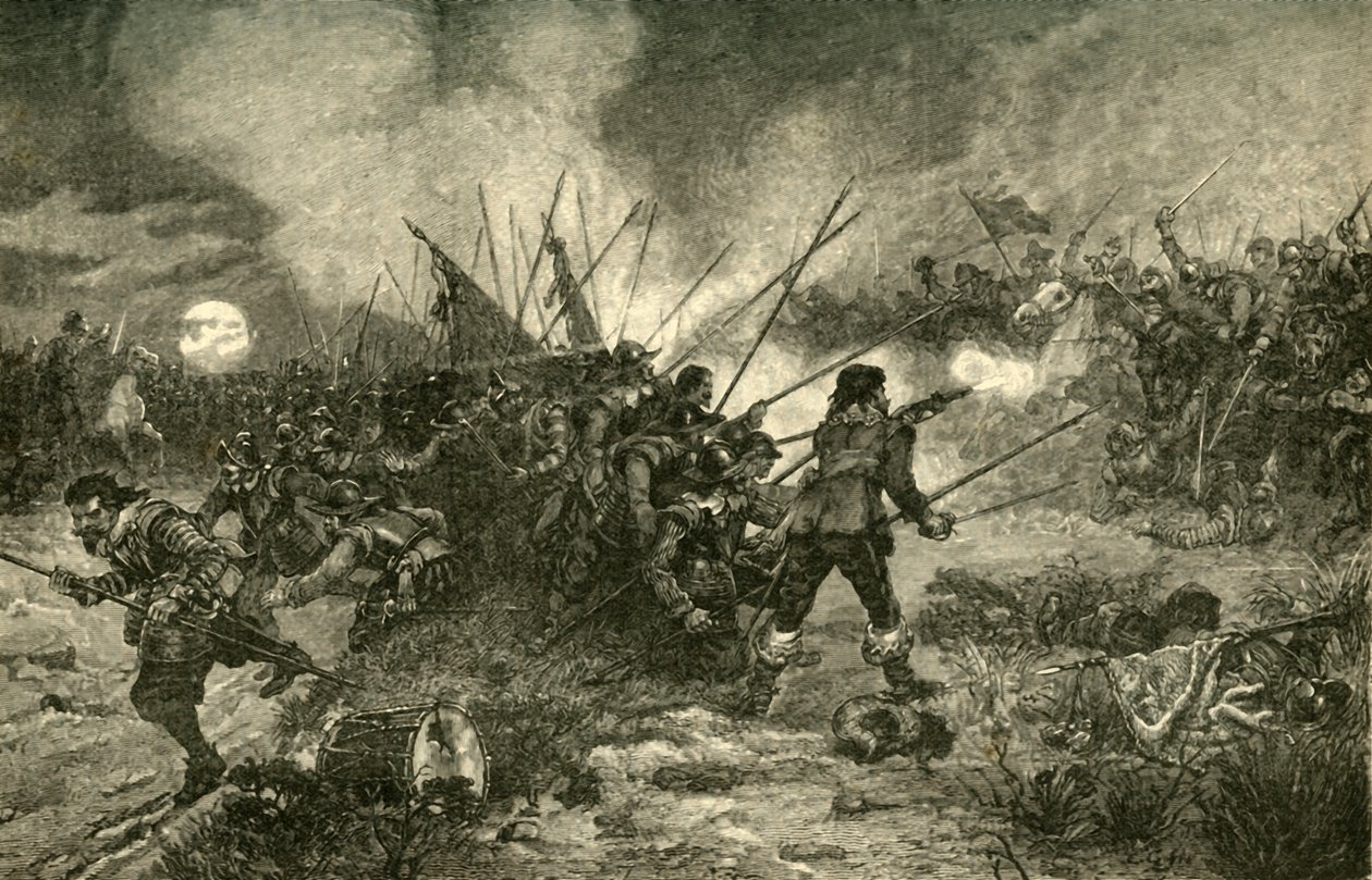 Slaget vid Marston Moor, 2 juli 1644, 1890. av Unbekannt