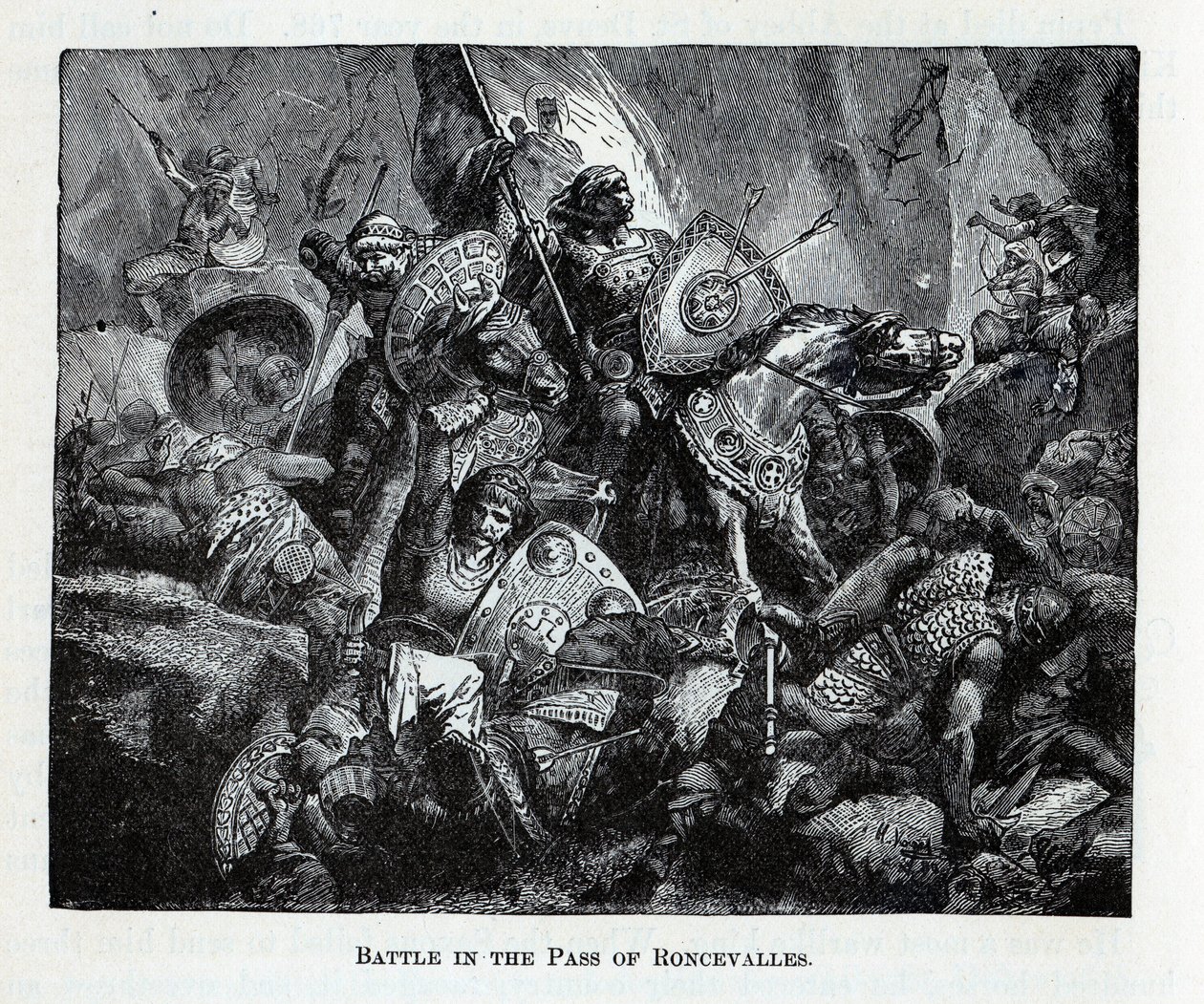Slaget vid Roncevaux-passet, 1882 av Unbekannt