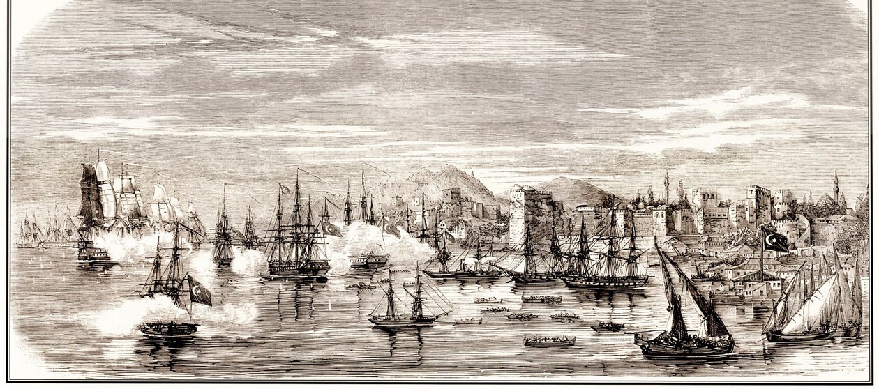 Slaget vid Sinop den 30 november 1853, mitten av 1800-talet. av Unbekannt