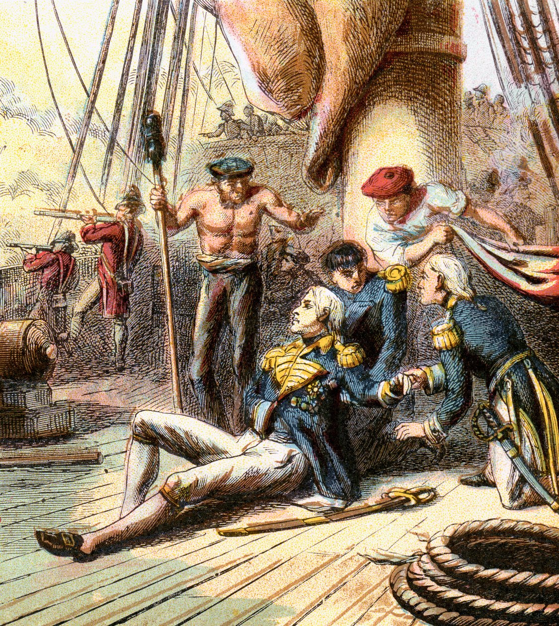 Slaget vid Trafalgar, 1805, c1850-talet av Unbekannt