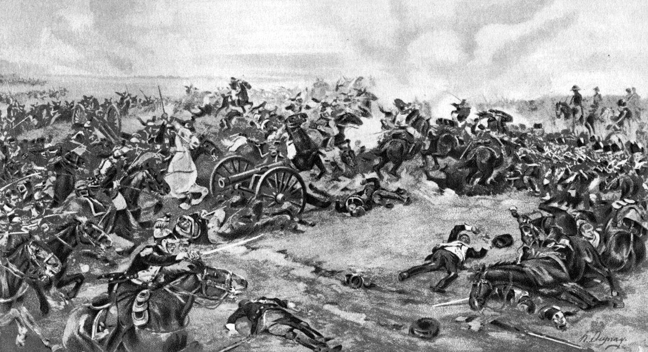 Slaget vid Waterloo, utkämpades den 18 juni 1815, 1910 av Unbekannt