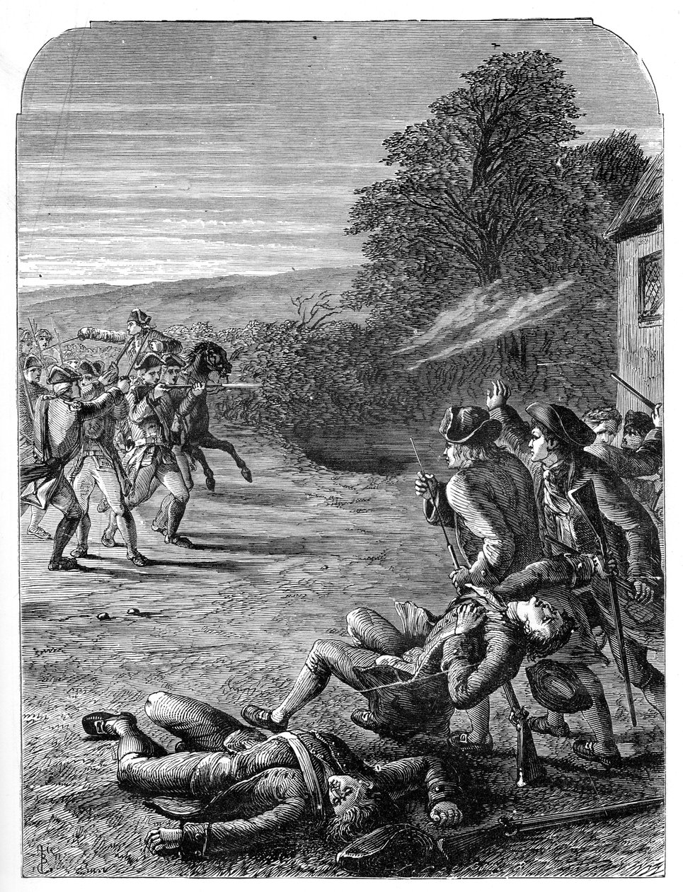 Slaget vid Lexington och Concord, 19 april 1775, 1872 av Unbekannt