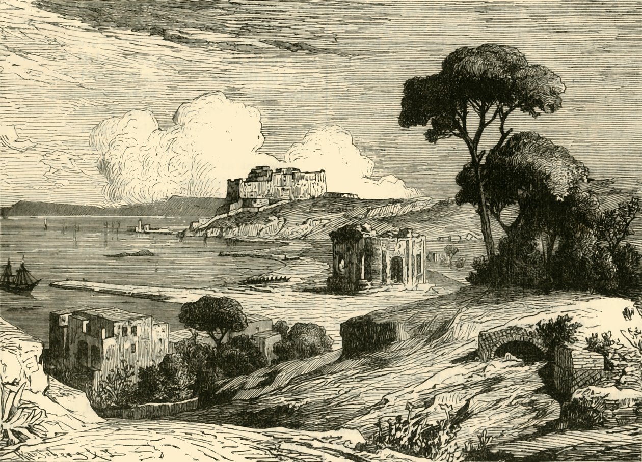 The Bay of Bale, med ruiner av romerska villor, 1890. av Unbekannt