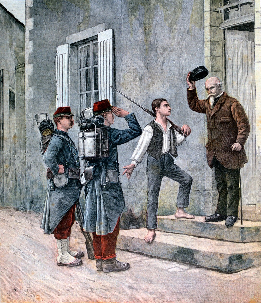 The Billet, efter en målning av Cres, 1892 av Unbekannt