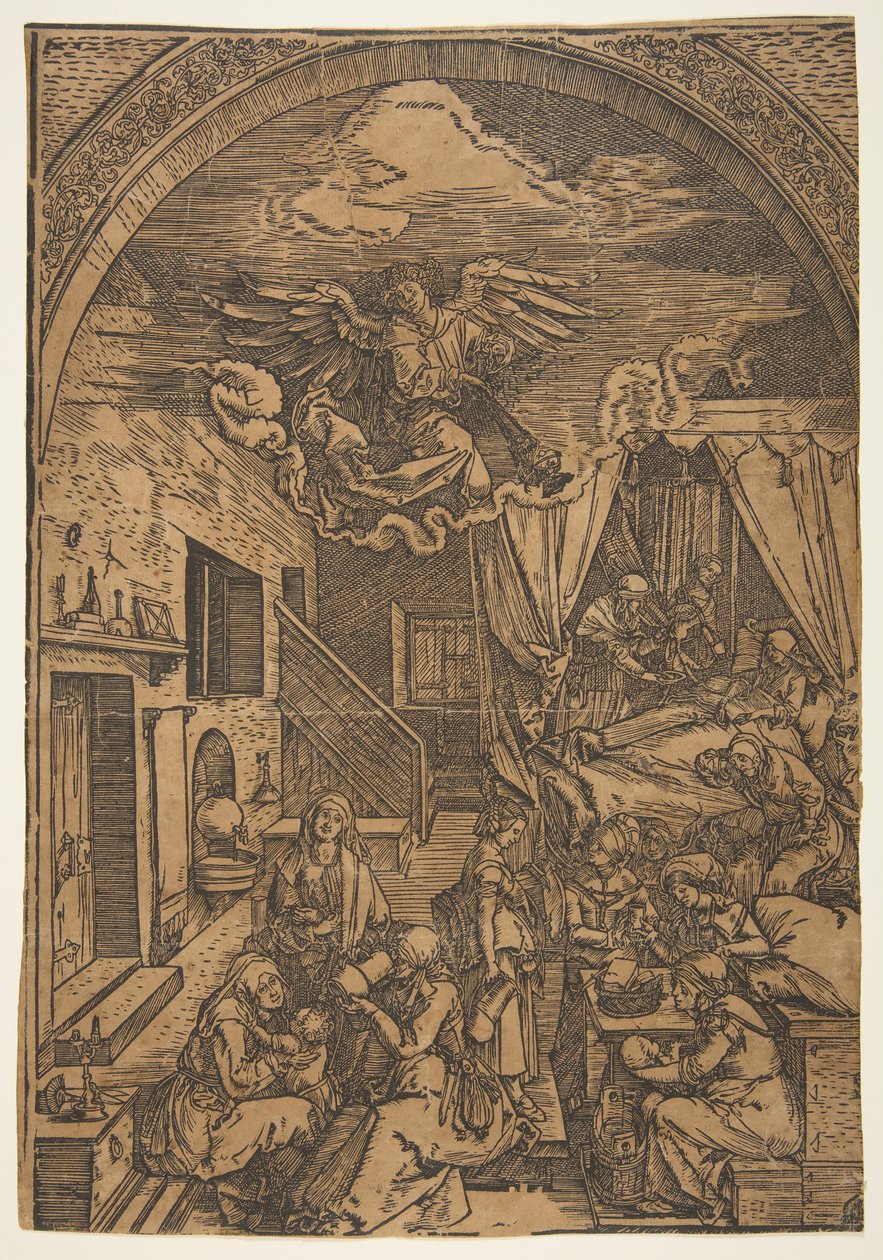 The Birth of the Virgin, från The Life of the Virgin kopia.n.d. av Unbekannt