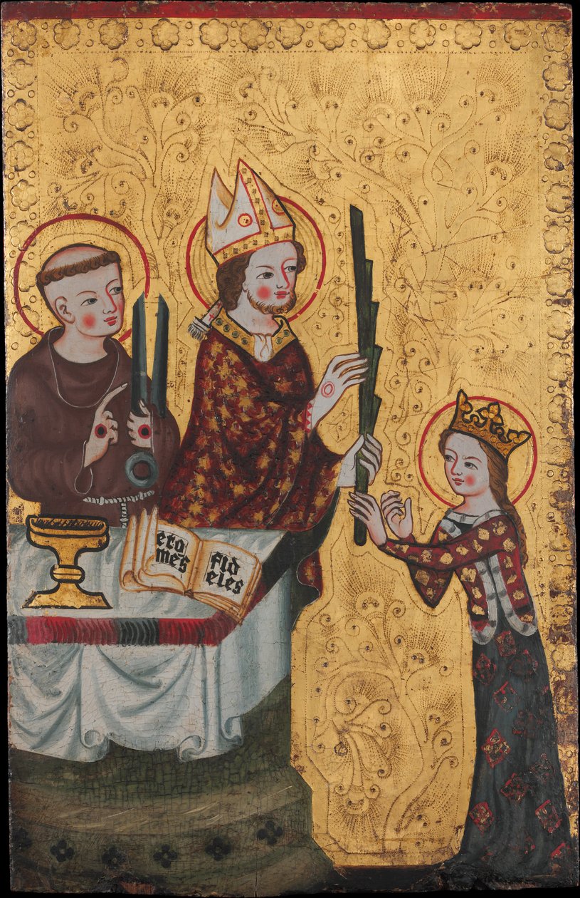 Biskopen av Assisi ger en palm till Saint Clare, ca. 1360. av Unbekannt