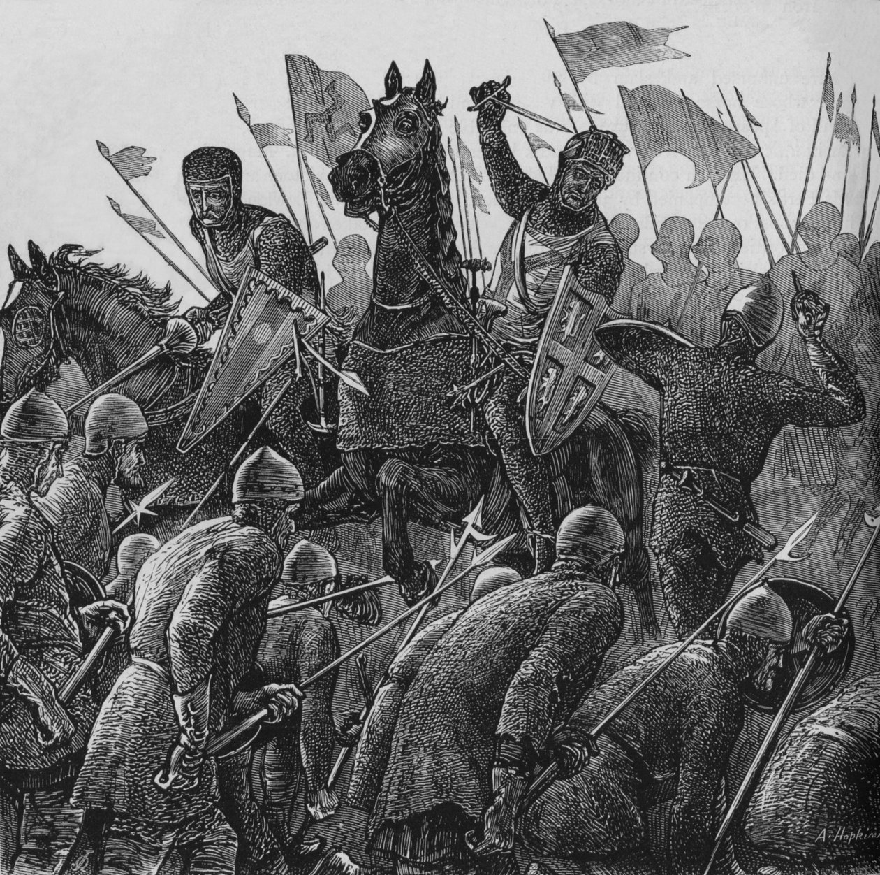 Biskopen av Durhams anklagar i Falkirk, 22 juli 1298, c1880 av Unbekannt