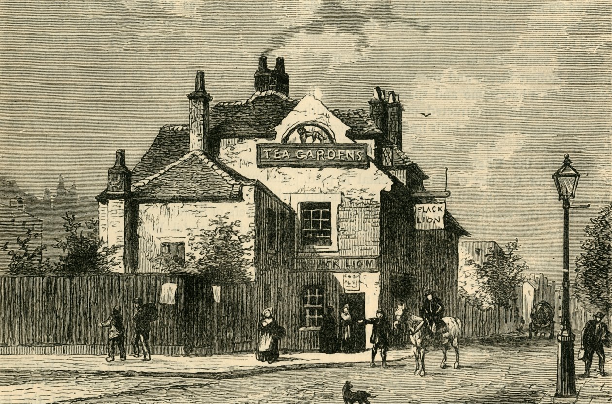 The Black Lion, Church Street, Chelsea, 1820, c1876. av Unbekannt