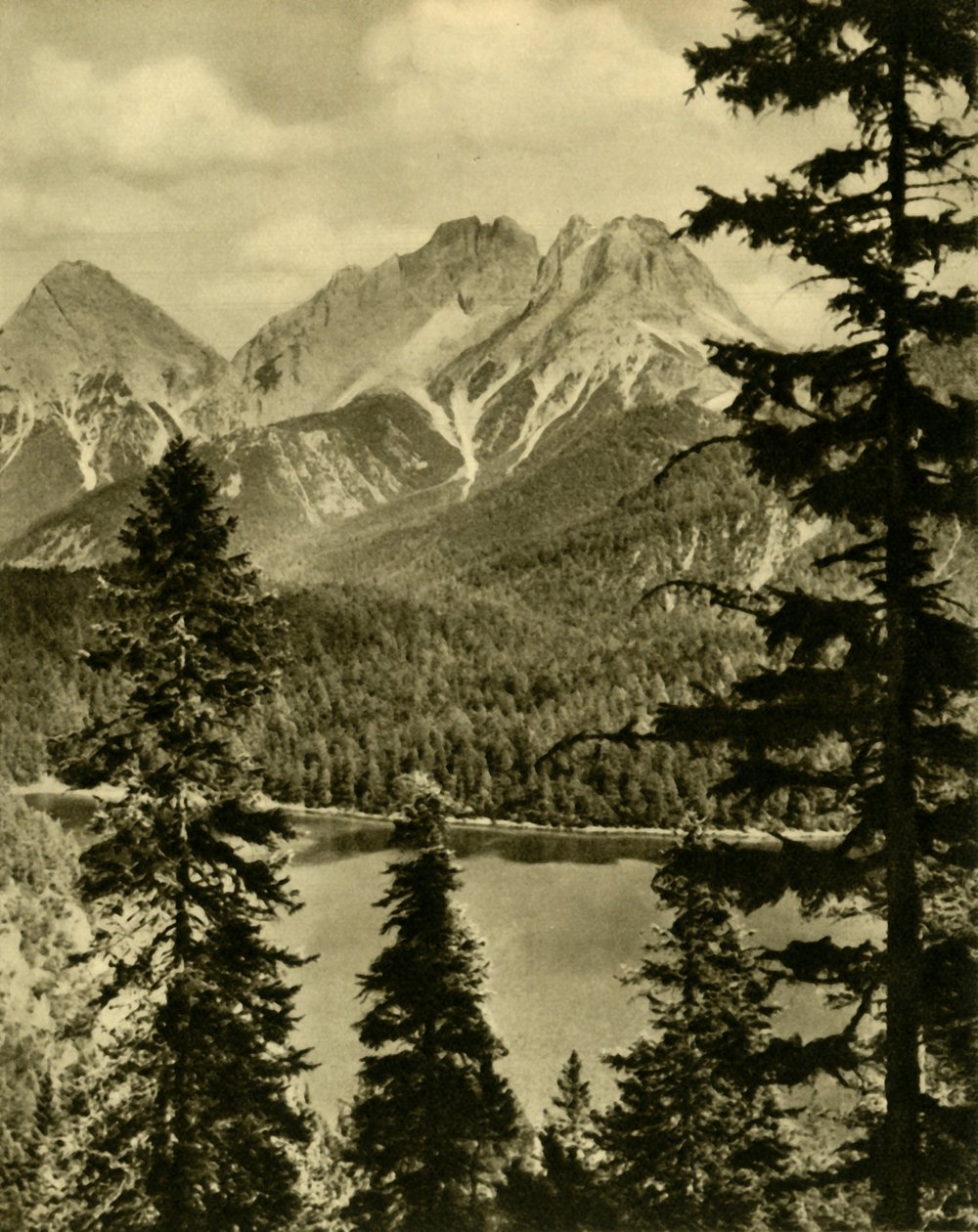 Blindsee and the Fern Pass, Tyrolen, Österrike, c1935. av Unbekannt