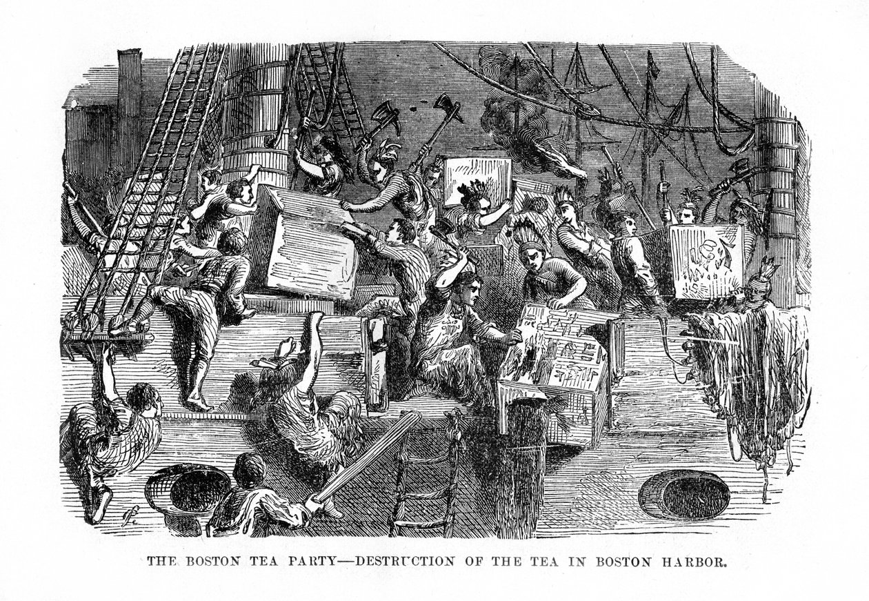 The Boston Tea Party, 16 december 1773, 1872 av Unbekannt