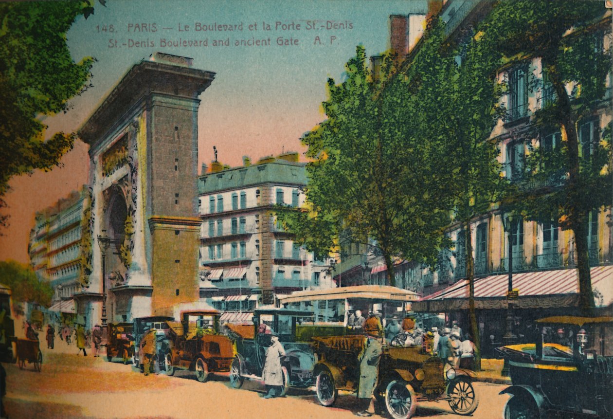 Boulevard Saint-Denis och Porte Saint-Denis, Paris, c1920 av Unbekannt