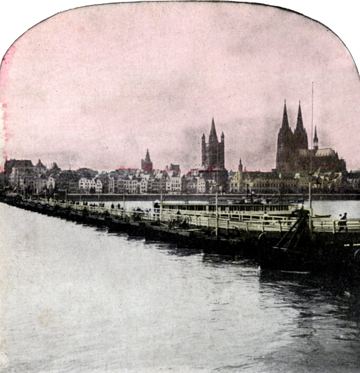 Båtbron över Rhen, Köln, Tyskland, tidigt 1900-tal av Unbekannt