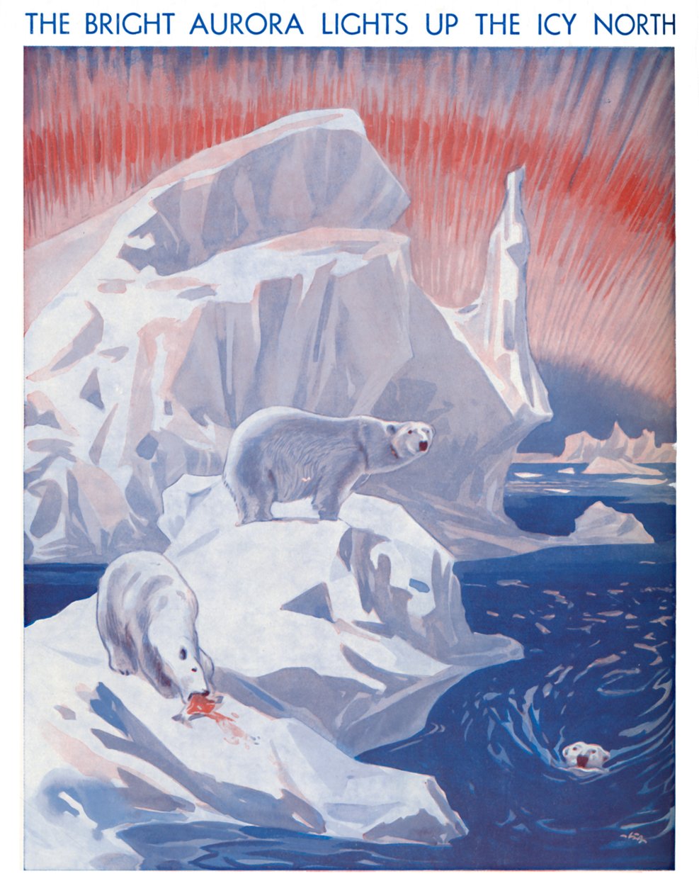 The Bright Aurora Lights Up The Icy North, 1935 av Unbekannt