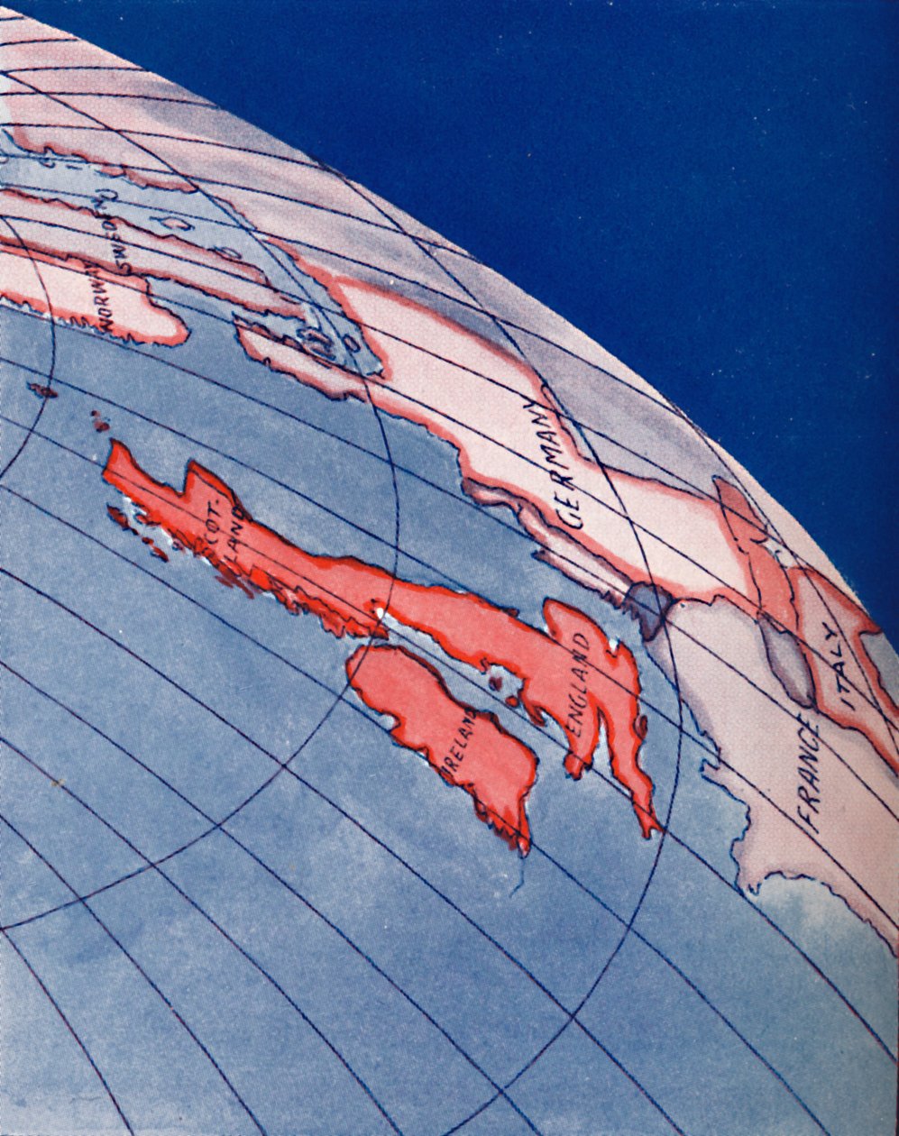 De brittiska öarna och norra Europa klockan 18 på midsommardagen 1935 av Unbekannt