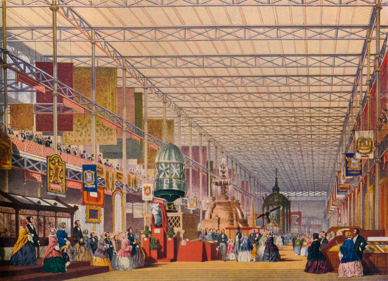 British Nave på den stora utställningen 1851, The Crystal Palace, c1854 av Unbekannt