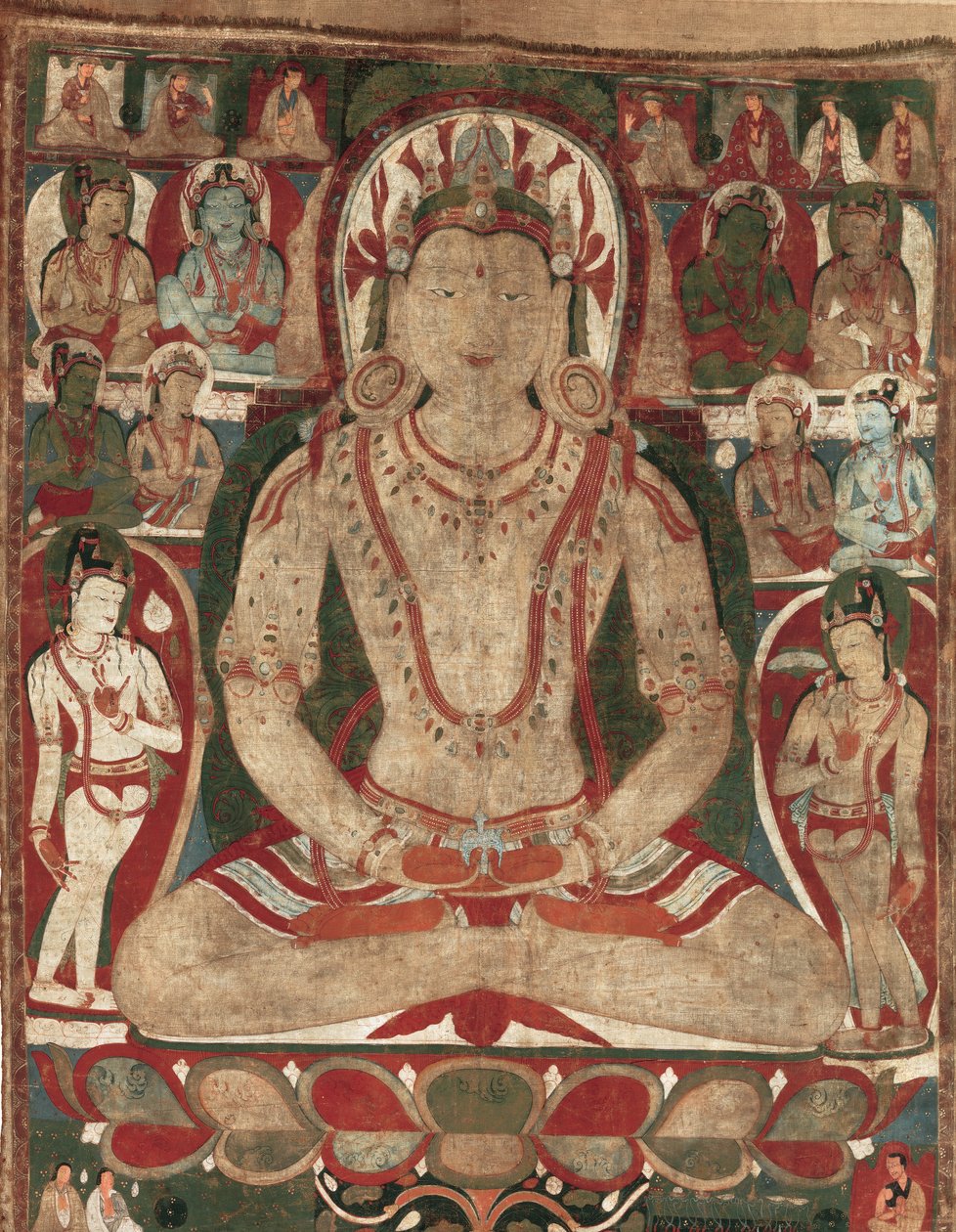 Buddha Amitayus Bevakad av Bodhisattvas, 11:e eller tidigt 1100-tal. av Unbekannt