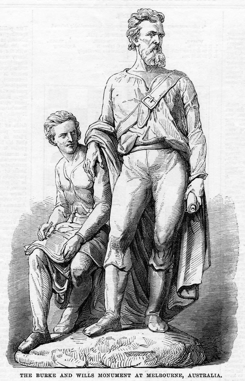 Burke and Wills-monumentet i Melbourne, Australien, 1865 av Unbekannt