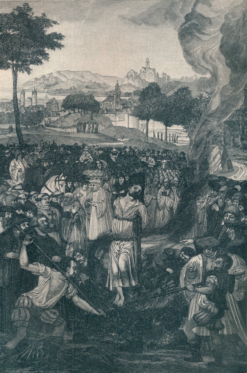 The Burning of John Huss av Constance of Constance, 6 juli 1415, 1907 av Unbekannt