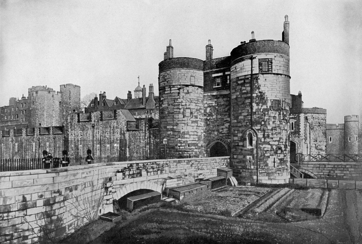 Byward Tower och den yttre avdelningen, Tower of London, 1900-talet av Unbekannt