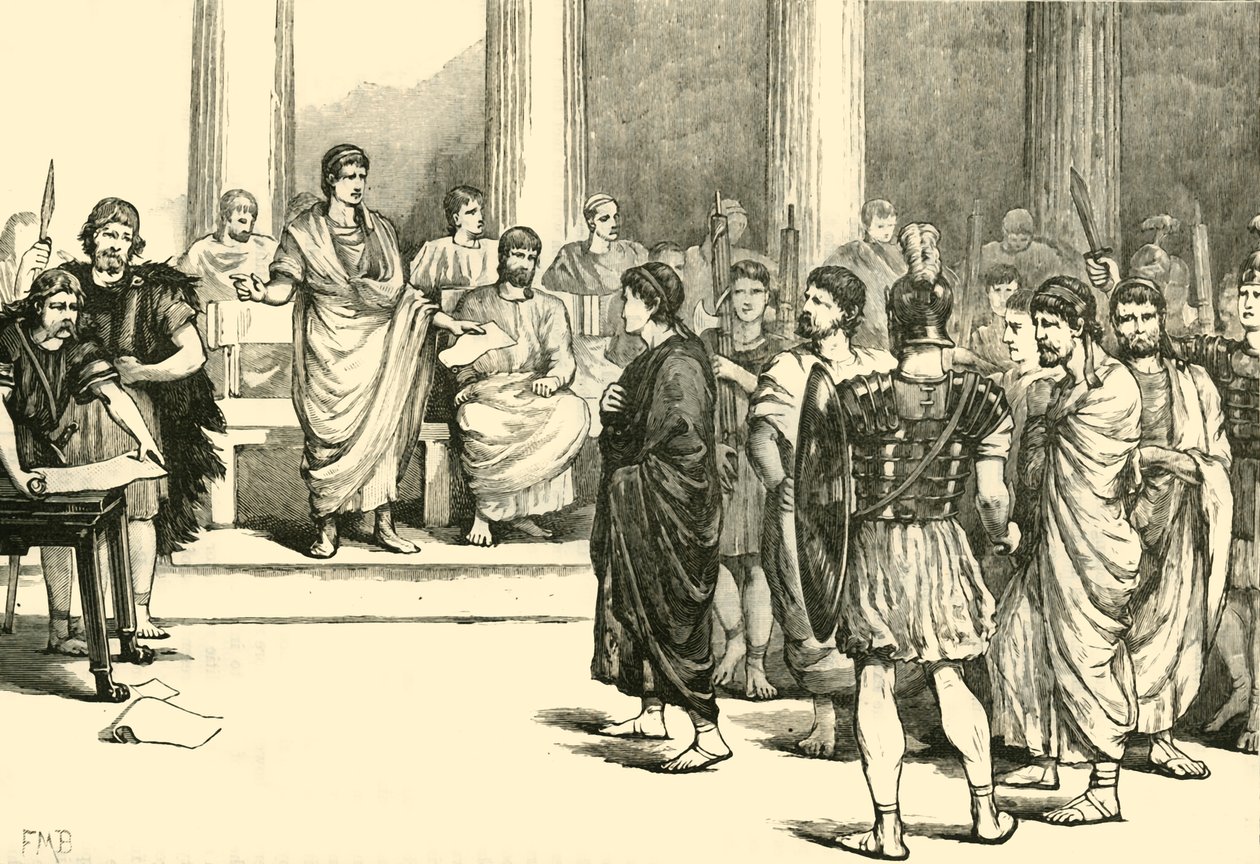 The Catilinarian Conspirators Before The Senate, 1890. av Unbekannt