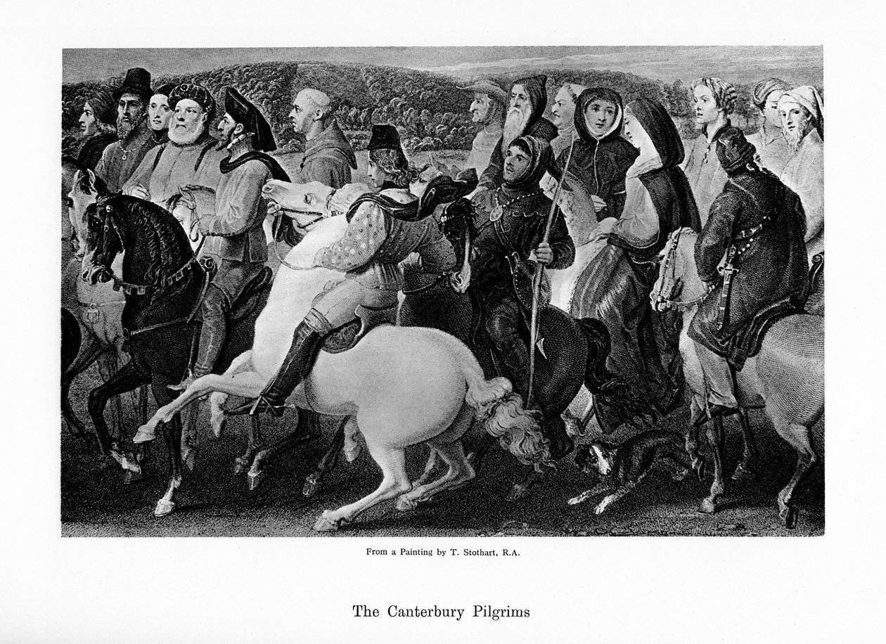 Pilgrimerna från Canterbury, 1800-talet av Unbekannt