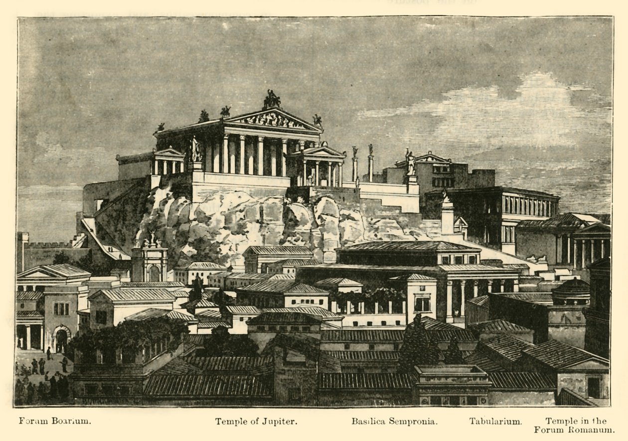 Capitolium, från berget Palatine restaurering, 1890. av Unbekannt