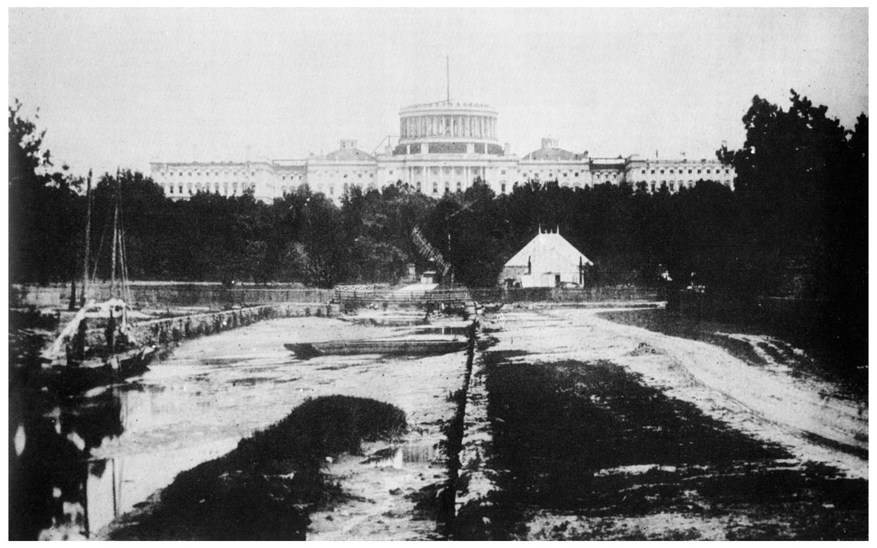Capitolium utan dess kupol, Washington DC, USA, c1858 1955 av Unbekannt