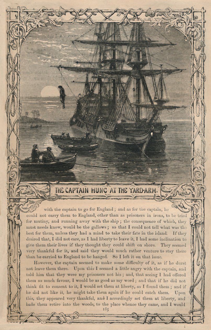 Kaptenen Hung at the Yard-Arm, c1870 av Unbekannt