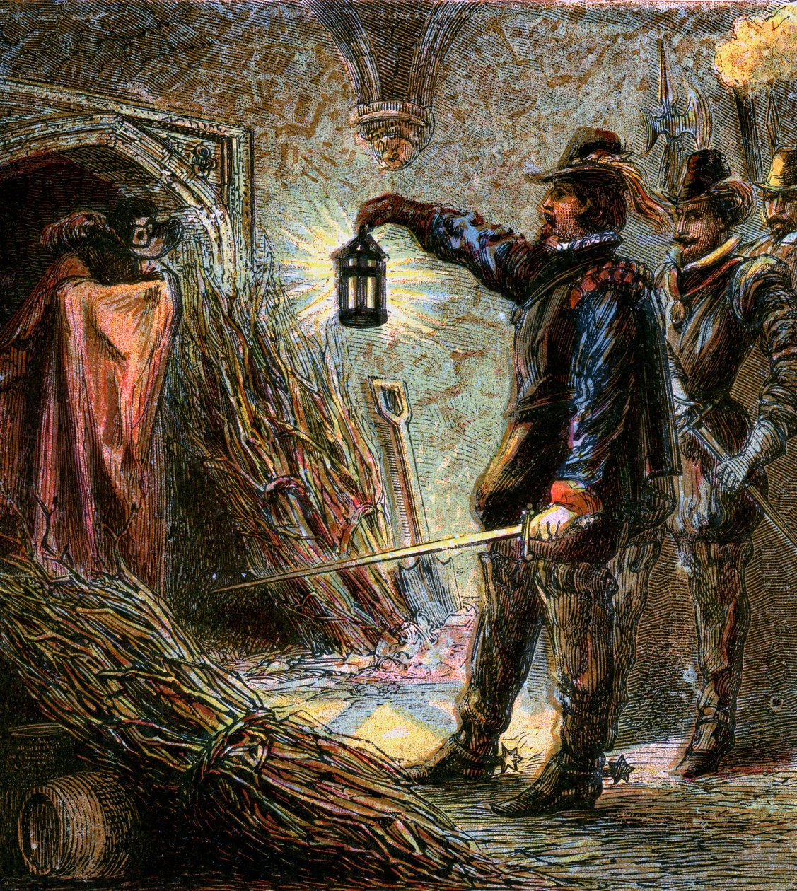 Fångsten av Guy Fawkes, 1605, c1850 av Unbekannt