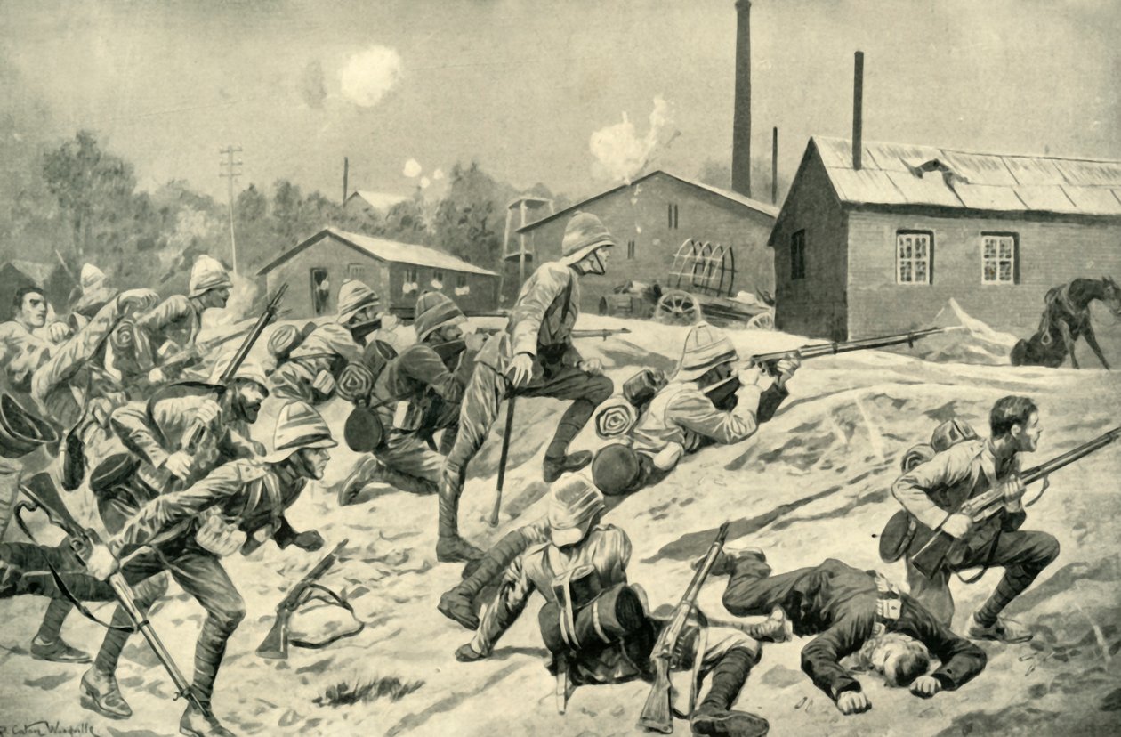 The Capture of Johannesburg: The Guards Attack at Germiston, 1901. av Unbekannt