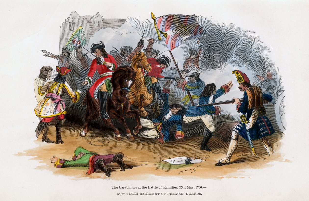 Carabiniers vid slaget vid Ramillies, 23 maj 1706 av Unbekannt