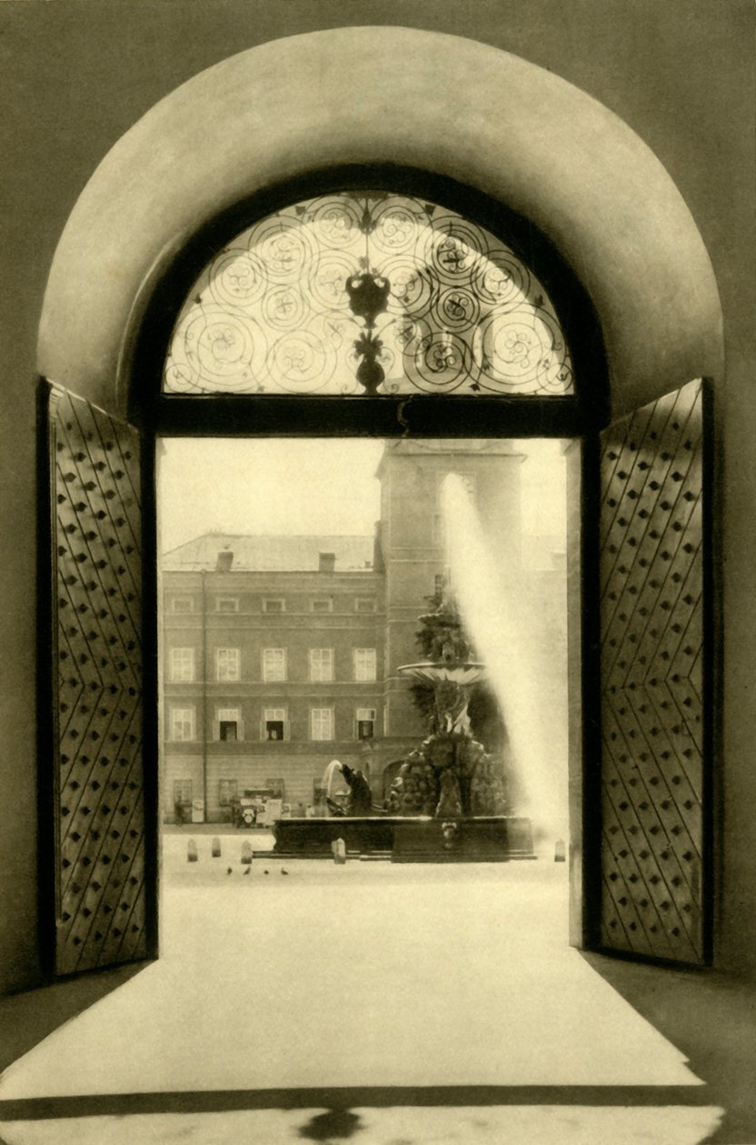 The Carillon Tower and Residence Fountain, Salzburg, Österrike, c1935. av Unbekannt