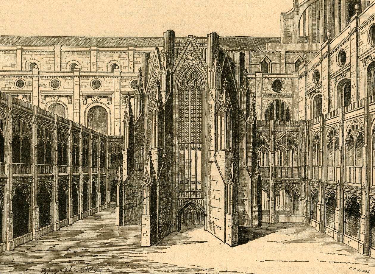The Chapter House of Old St. Pauls, från Hollars vy, 1897. av Unbekannt