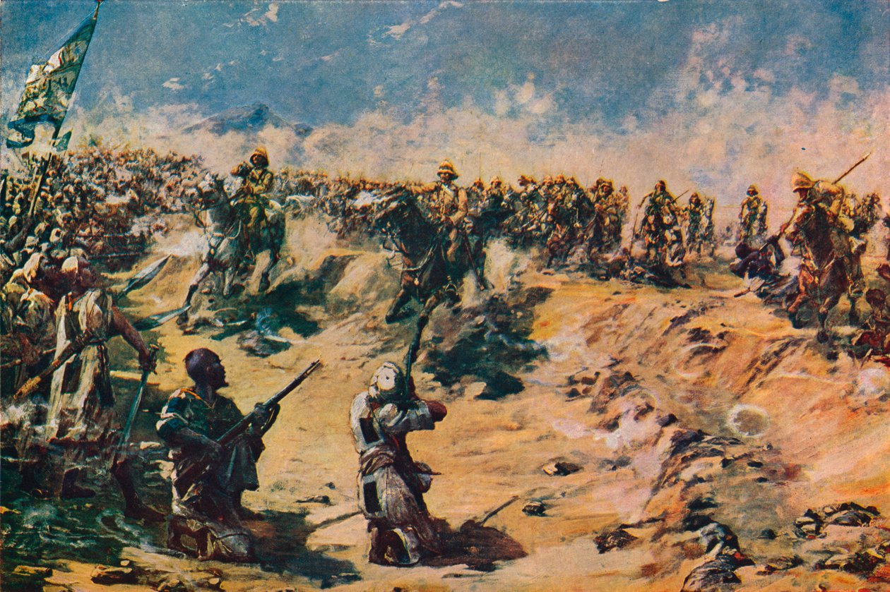 Anklagelsen för de 21:a lanserarna vid Omdurman, 1898 1906 av Unbekannt