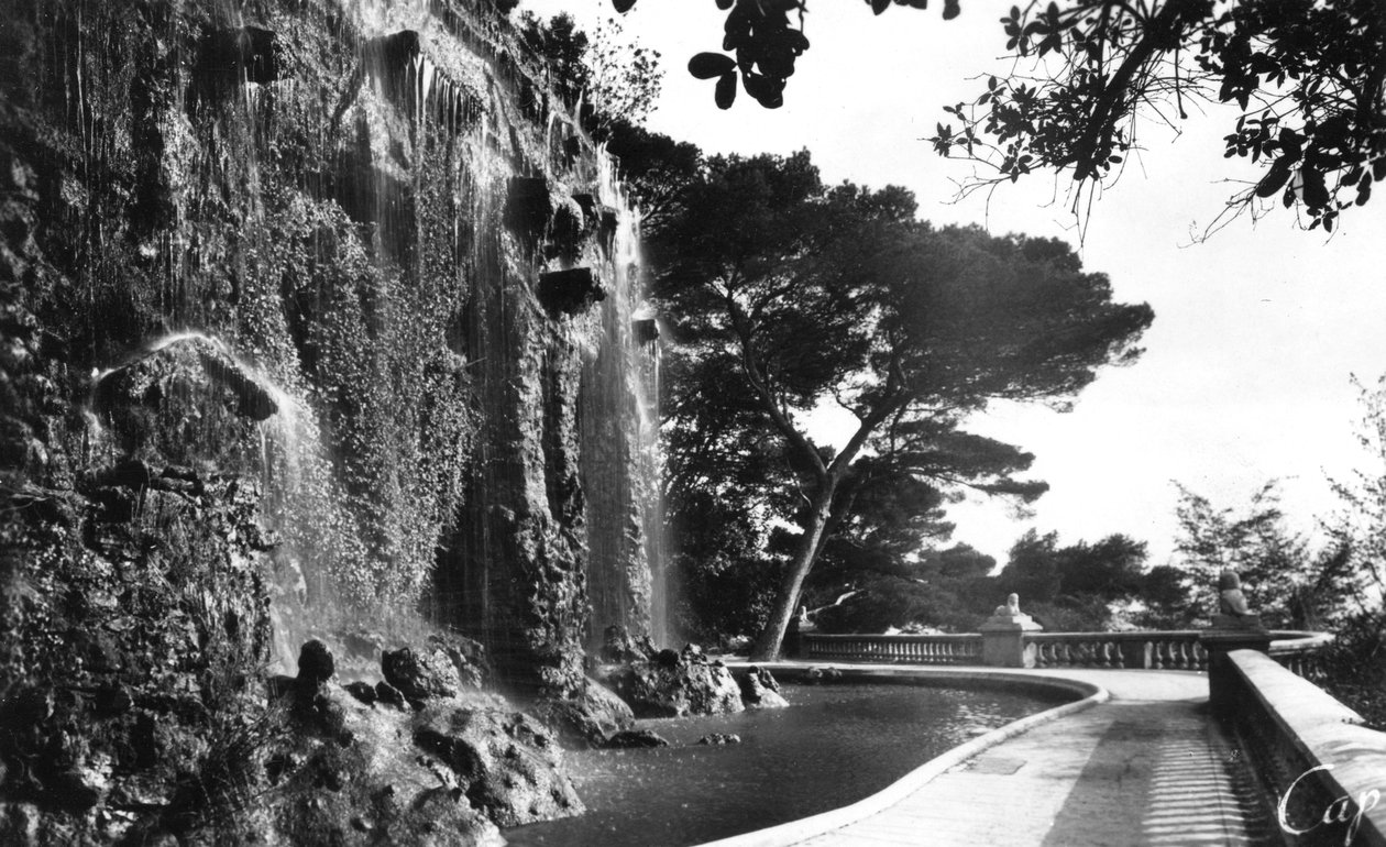Chateau Waterfall, Nice, södra Frankrike, tidigt 1900-tal av Unbekannt