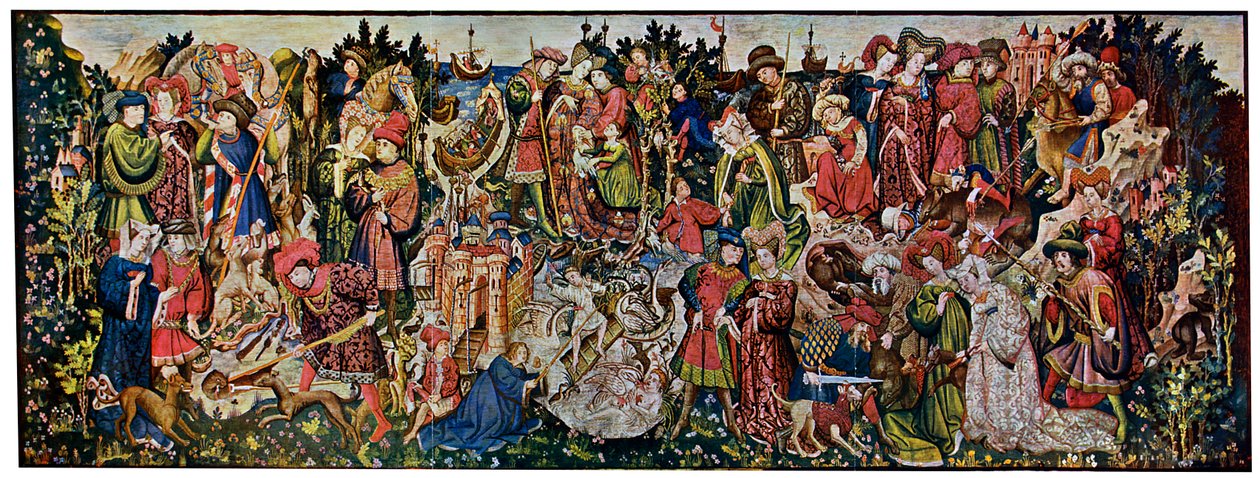 The Chatsworth Hunting Tapestries, första i serien, 1930 av Unbekannt