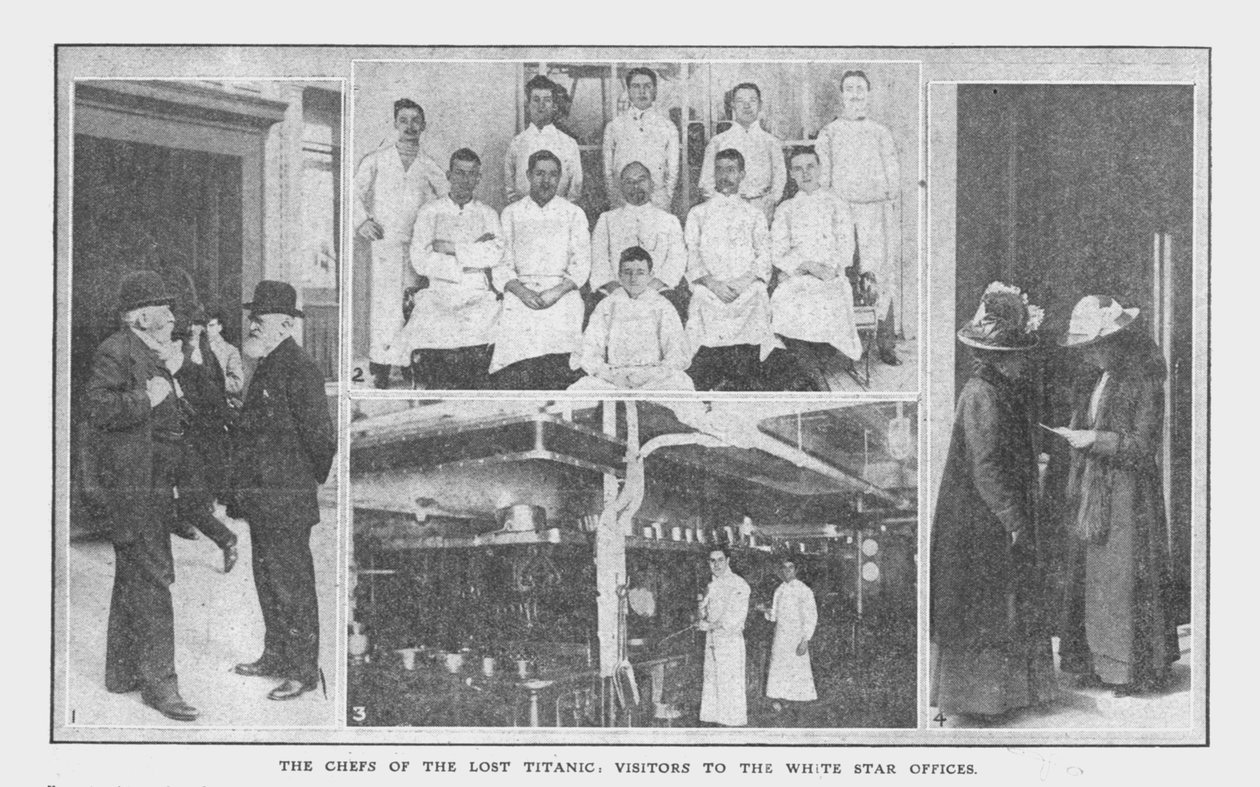Kockarna på den förlorade Titanic och besökare på White Star-kontoren, 20 april 1912. av Unbekannt