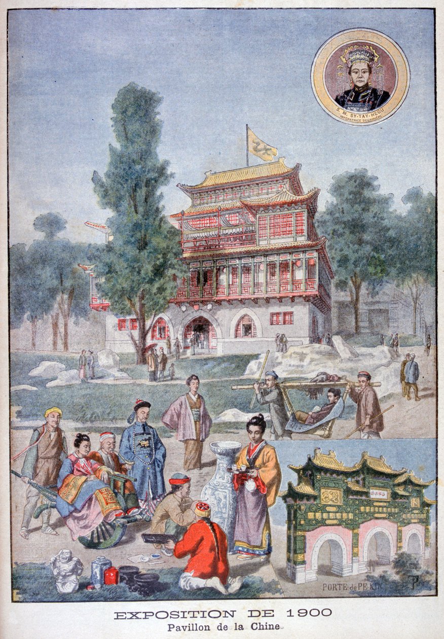 Den kinesiska paviljongen vid världsutställningen 1900, Paris, 1900 av Unbekannt