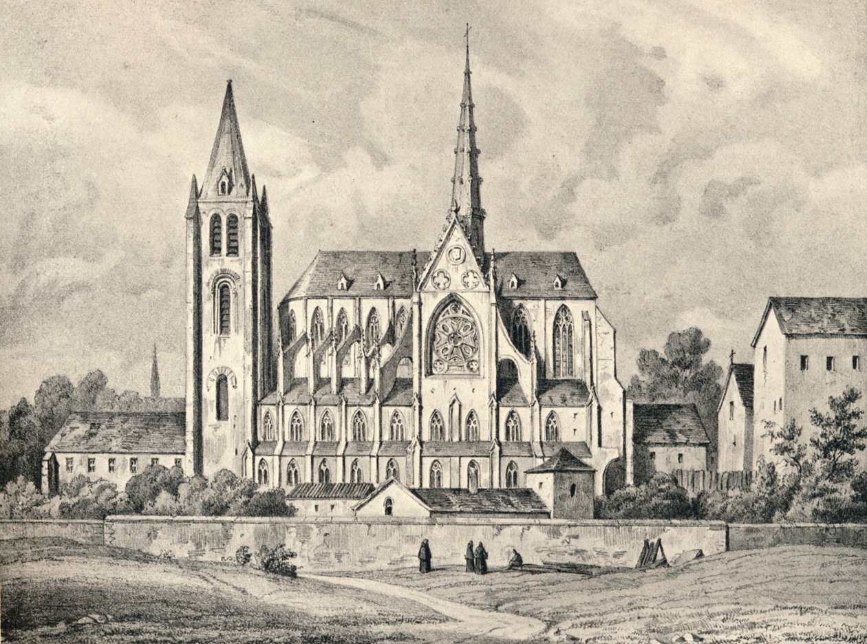 Kyrkan och en del av klosterkyrkan St Victor, 1915 av Unbekannt