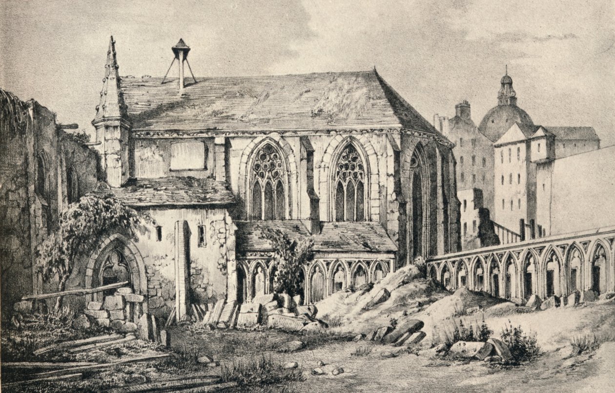 The Church and the Cloister of College of Cluny 1824, 1915 av Unbekannt