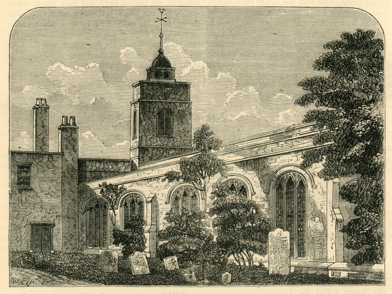 The Church of Allhallows, Barking, 1750, c1872. av Unbekannt