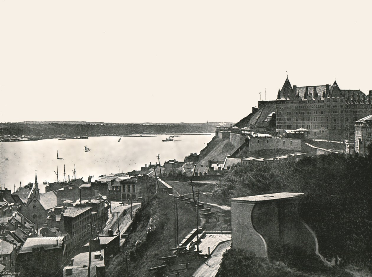 Citadellet och St Lawrence-floden, Quebec, Kanada, 1895. av Unbekannt