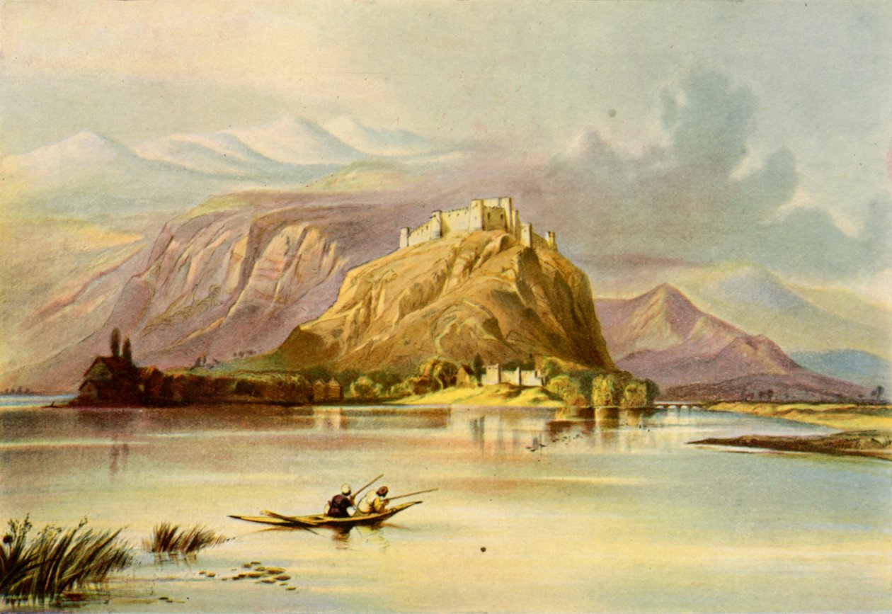 Staden Srinagar Kashmir och Hurri Purbut Fort, 1840-talet, 1901. av Unbekannt