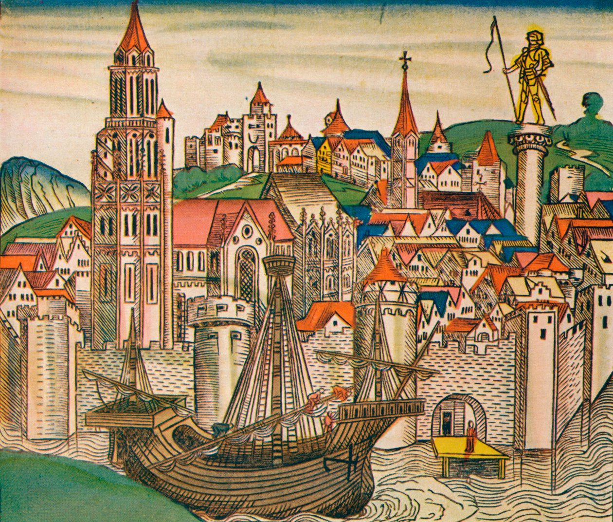 Staden Treviso med en karack, 1493 av Unbekannt